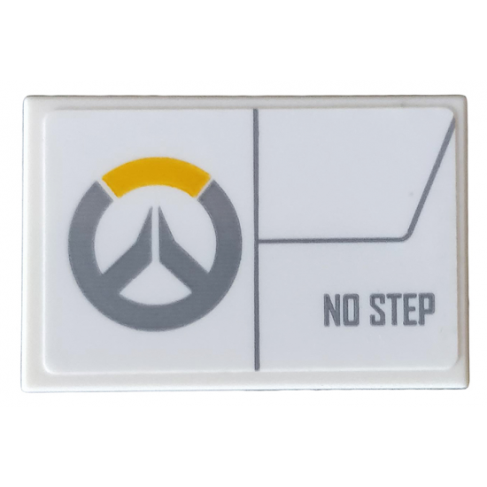 Tile 2 x 3 with Overwatch Logo and 'NO STEP' Pattern Model Right Side (Sticker) - Set 75970