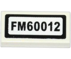 Tile 1 x 2 with 'FM60012' Pattern (Sticker) - Set 60012