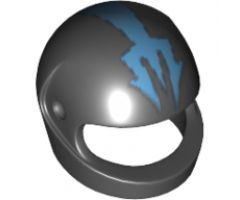 Minifigure, Headgear Helmet Motorcycle (Standard) with Blue Trident Pattern (Aquaraiders II)