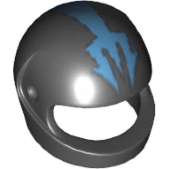 Minifigure, Headgear Helmet Motorcycle (Standard) with Blue Trident Pattern (Aquaraiders II)