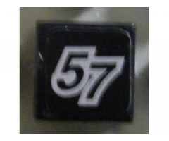 Tile 1 x 1 with Number 57 Pattern (Sticker) - Set 8643