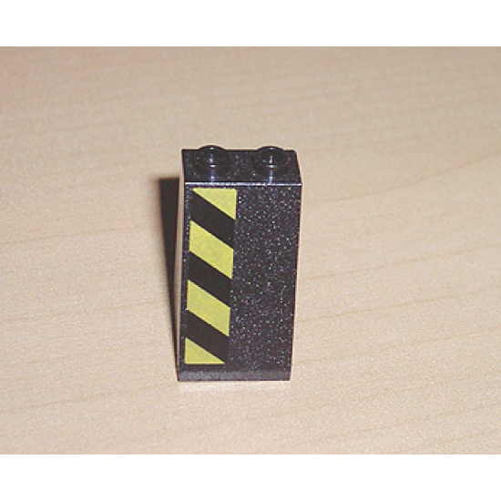 Slope 75 2 x 2 x 3 - Hollow Studs with Black and Yellow Danger Stripes Pattern, Model Left (Sticker) - Set 7702