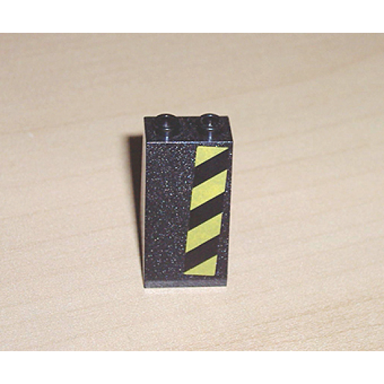 Slope 75 2 x 2 x 3 - Hollow Studs with Black and Yellow Danger Stripes Pattern, Model Right (Sticker) - Set 7702