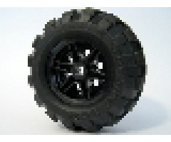 Wheel & Tire Assembly 30.4mm D. x 20mm with No Pin Holes and Reinforced Rim with Black Tire 56 x 26 Balloon (56145 / 55976)