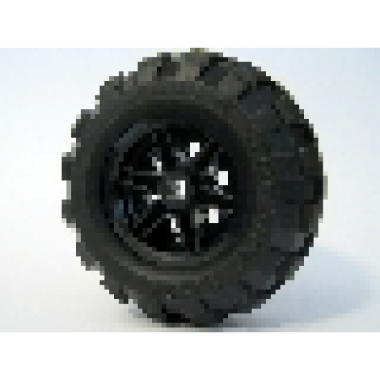 Wheel & Tire Assembly 30.4mm D. x 20mm with No Pin Holes and Reinforced Rim with Black Tire 56 x 26 Balloon (56145 / 55976)