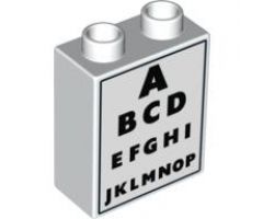 Duplo, Brick 1 x 2 x 2 with Eye Chart Pattern