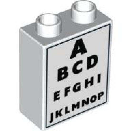 Duplo, Brick 1 x 2 x 2 with Eye Chart Pattern