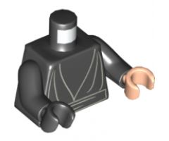 Torso SW Jedi Robe, Waist Sash Pattern / Black Arms / Light Nougat Hand Left / Black Hand Right