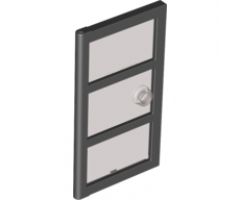 Door 1 x 4 x 6 with 3 Panes and Stud Handle with Trans-Black Glass