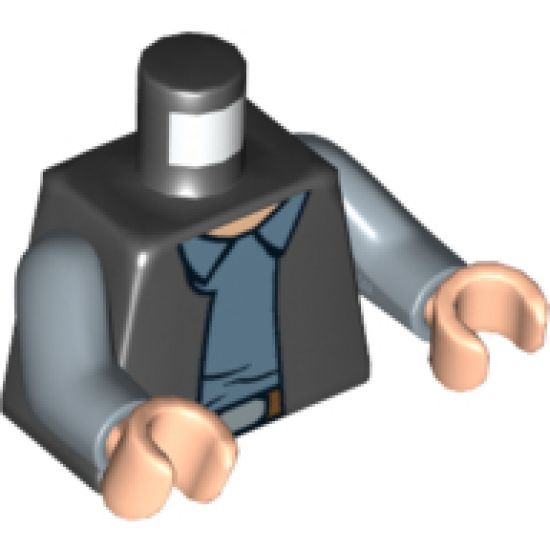 Torso SW Vest and Sand Blue Shirt with Collar Pattern (Rebel Scout Trooper) / Sand Blue Arms / Light Nougat Hands