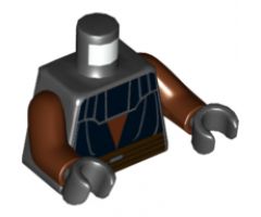 Torso SW Layered Vest with Belt Pattern (Anakin Clone Wars) / Reddish Brown Arms / Black Hands