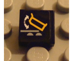 Tile 1 x 1 with Dump Truck and Arrows Pattern (Sticker) - Set 8479