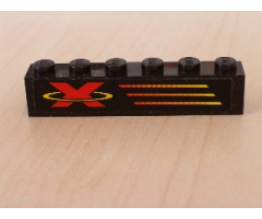 Brick 1 x 6 with X-Treme Team Logo Left Pattern (Sticker) - Set 6567