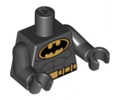Torso Batman Logo in Gold Oval with Muscles and Gold Belt Pattern / Black Arms / Black Hands