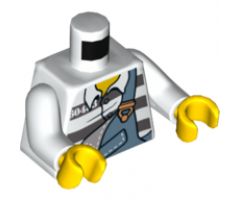 Torso Town Prisoner Torn Overalls over Prison Stripes Pattern / White Arms / Yellow Hands