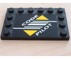 Tile, Modified 4 x 6 with Studs on Edges with Code Pilot Pattern (Sticker) - Set 8479