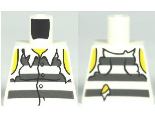 Torso Town Prisoner Shirt with Prison Stripes and Torn out Sleeves Pattern