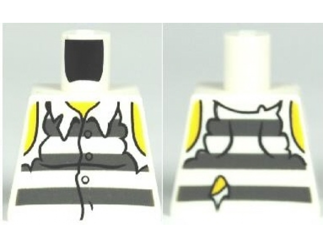 Torso Town Prisoner Shirt with Prison Stripes and Torn out Sleeves Pattern
