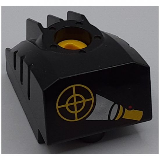 Duplo, Toolo MyBot Engine Program Brick with Yellow Torch / Flashlight and Target Pattern
