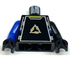 Torso Alpha Team Arctic Logo, Zippers and Blue Tabs Pattern / Black Arm Left / Blue Arm Right / Black Hands
