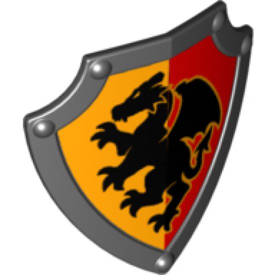 Duplo, Figure Wear & Utensil Shield, Angled Triangle with Black Dragon Pattern