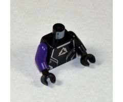 Torso Alpha Team Arctic Logo, Black Shirt and Silver Lines Pattern / Black Arm Left / Dark Purple Arm Right / Black Hands