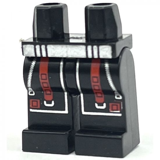 Hips and Legs with Alpha Team Arctic Silver Zippers and Red Straps Pattern