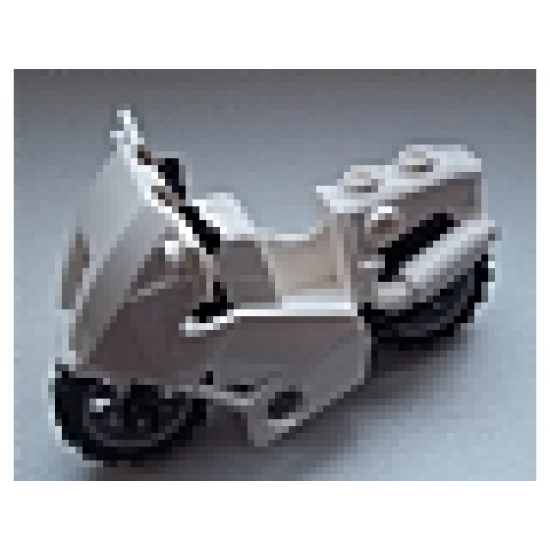 Riding Cycle Motorcycle City with Black Chassis (Long Fairing Mounts) and Light Bluish Gray Wheels