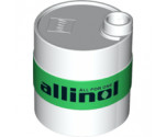 Duplo Container Oil Drum 2 x 2 x 2 with Green Band and 'ALL FOR ONE allinol' Pattern