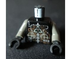 Torso Space Insectoids Droid Silver and Copper Circuitry Pattern / Dark Gray Arms / Black Hands