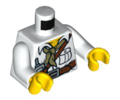 Torso Dino Shirt with Pocket, Scarf, Belt and Radio Pattern / White Arms / Yellow Hands