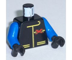 Torso Extreme Team Jacket with Red X Logo on Back Pattern / Blue Arms / Black Hands