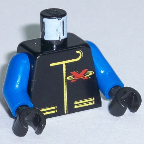 Torso Extreme Team Jacket with Red X Logo on Back Pattern / Blue Arms / Black Hands