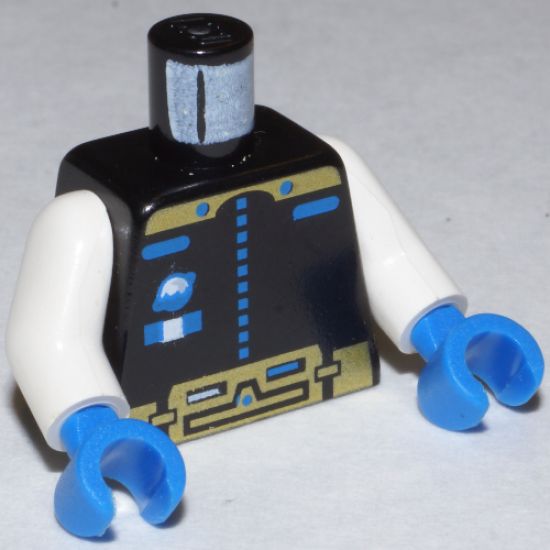 Torso Space Ice Planet Gold Pattern / White Arms / Blue Hands