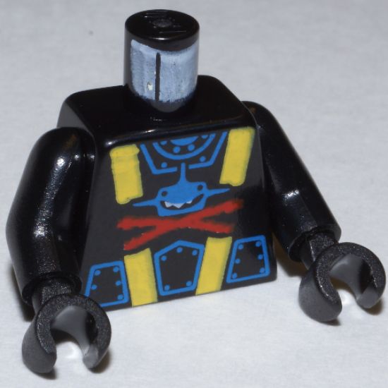 Torso Aquazone Aquashark Blue Shark with Red 'X' Pattern / Black Arms / Black Hands