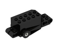 Motor, Non-Electric Pullback 9 x 4 x 2 1/3 with Black Base, White Axle Holes, Studs on Front Top Surface