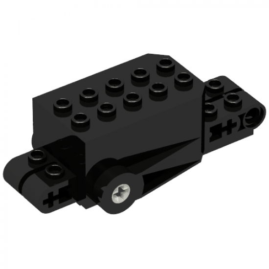 Motor, Non-Electric Pullback 9 x 4 x 2 1/3 with Black Base, White Axle Holes, Studs on Front Top Surface
