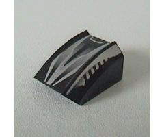Slope, Curved 2 x 2 Lip with Sleek Silver and Black Pattern