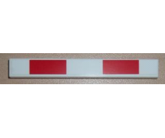 Tile 1 x 8 with Red and White Crossbar 2 Red Stripes Pattern (Sticker) - Set 7936