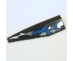 Wedge 12 x 3 Left with Blue Shark and Silver Wave Pattern