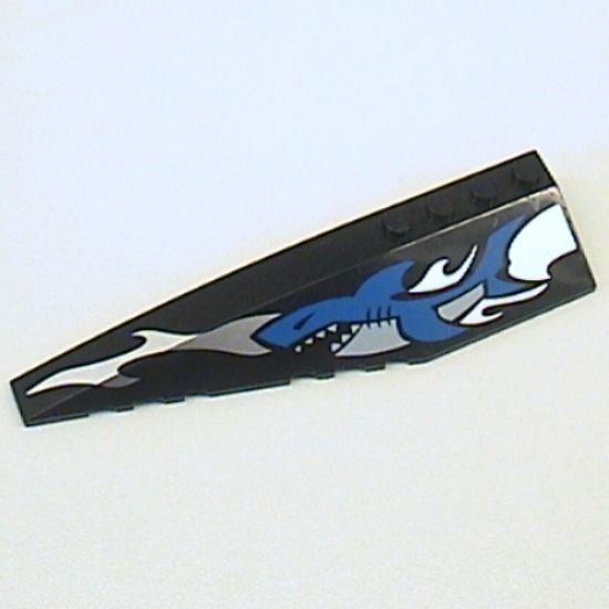 Wedge 12 x 3 Left with Blue Shark and Silver Wave Pattern