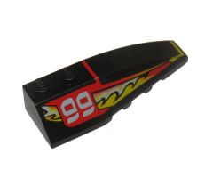 Wedge 6 x 2 Right with Red/Yellow/White Flame Pattern and 99 Pattern