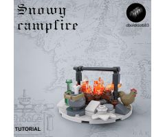 snowy campfire