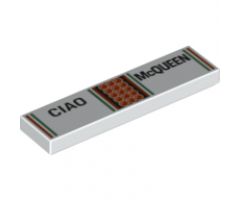 Tile 1 x 4 with 'CIAO' and 'McQUEEN' Pattern