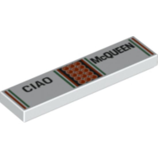 Tile 1 x 4 with 'CIAO' and 'McQUEEN' Pattern