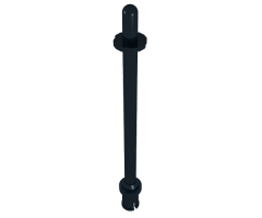 Bar 8L with Stop Rings and Pin (Technic, Figure Accessory Ski Pole) - Rounded End