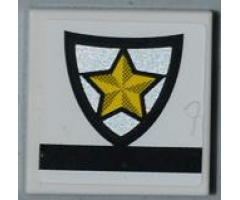Tile 2 x 2 with Police Yellow Star Badge Pattern (Sticker) - Set 8186