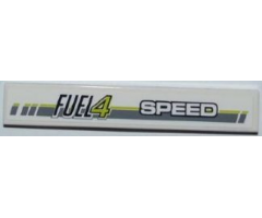Tile 1 x 6 with 'FUEL4' and 'SPEED' Pattern (Sticker) - Set 8186