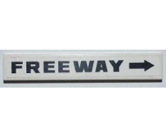 Tile 1 x 6 with 'FREEWAY' and Black Right Arrow Pattern (Sticker) - Set 8186