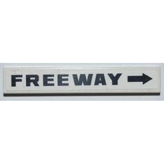 Tile 1 x 6 with 'FREEWAY' and Black Right Arrow Pattern (Sticker) - Set 8186